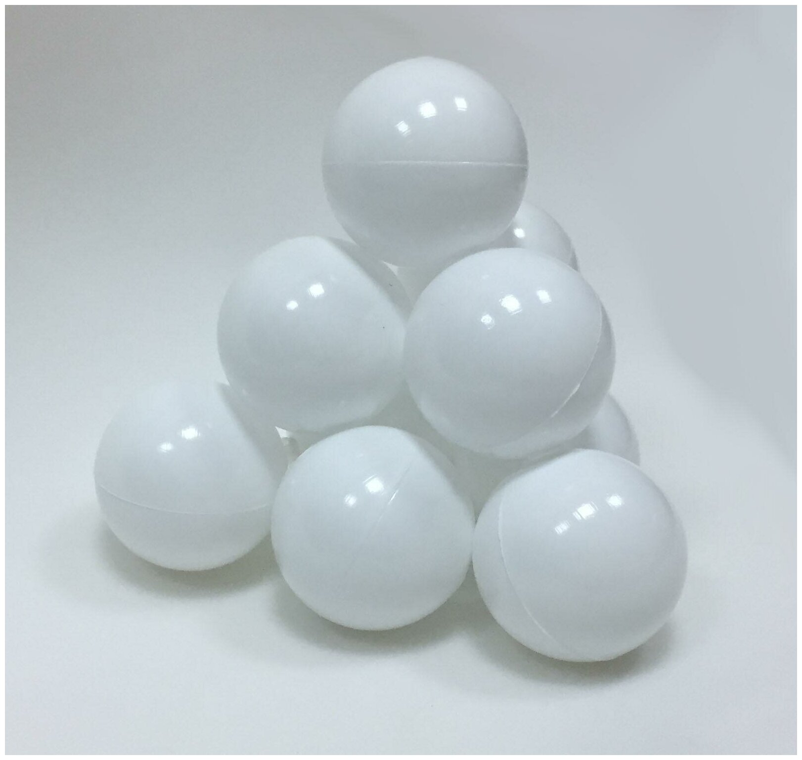 Шарики для сухого бассейна 100 шт, диаметр 7 см, цвет белый, sbh103-100 - фотография № 4