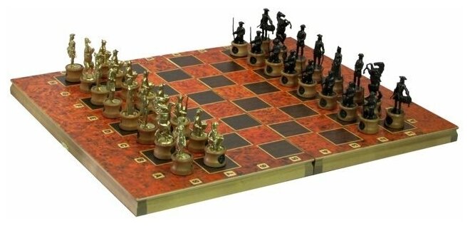 Шахматы исторические Полтава с фигурами из черненого цинкового сплава 50*60 см 999-RTS-01с
