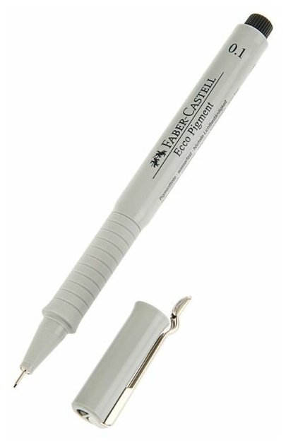 Ручка капиллярная для черчения и рисования Faber-Castell линер Ecco Pigment 0.1 мм, пигментная, чёрный (2 шт)