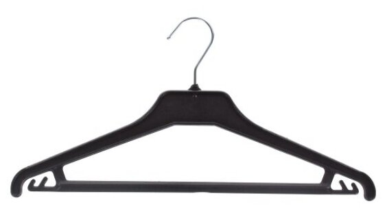 Плечики для легкой одежды 42 см пластик цвет чёрный, 5шт - фотография № 5