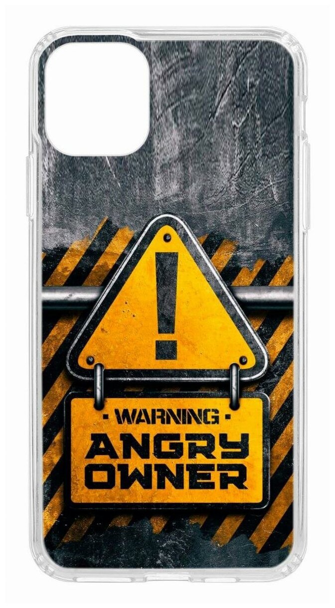 Чехол для iPhone 11 Pro Max Kruche Print Angry Owner,противоударная пластиковая накладка с рисунком,защитный силиконовый бампер с защитой камеры