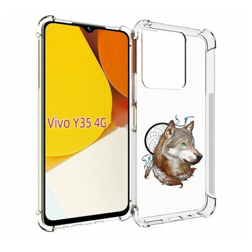 Чехол MyPads волк и ловец снов для Vivo Y35 4G 2022 / Vivo Y22 задняя-панель-накладка-бампер
