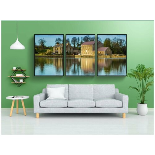 фото Набор модулных постеров для интерьера "озеро, гэс, плотина" 60x90 см. в тубусе, без рамки lotsprints