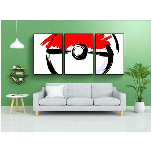 фото Набор модулных постеров для интерьера "покемон, покебол, nintendo" 60x90 см. в тубусе, без рамки lotsprints