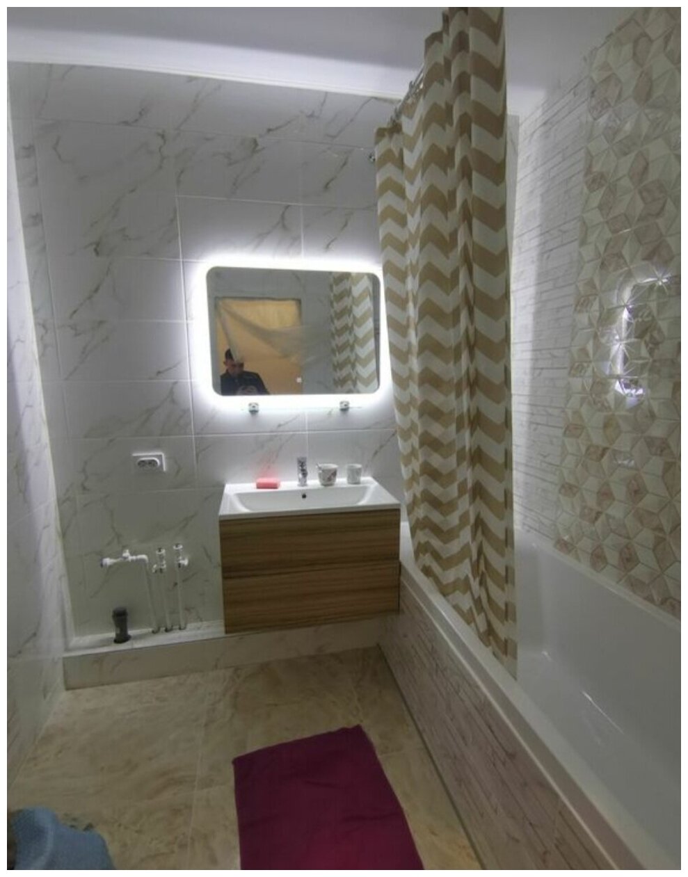 Зеркало для ванной с сенсорной подсветкой BelBagno / VAIDIRI V0001LZ4/80 см х 60 см - фотография № 10