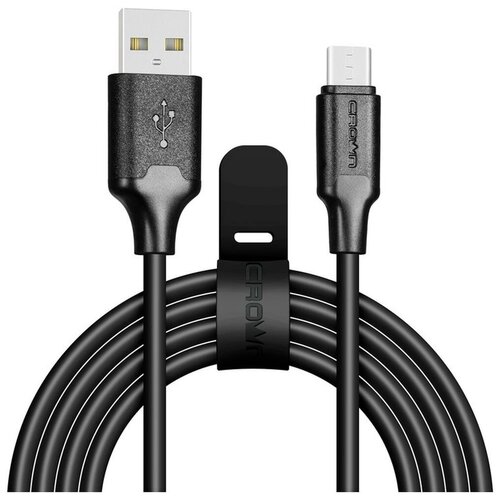 Кабель USB-MicroUSB 1m Crown CMCU-3016M чёрный нейлон