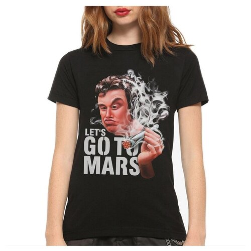 Футболка Dream Shirts Илон Маск - Полетели На Марс Женская M Черная
