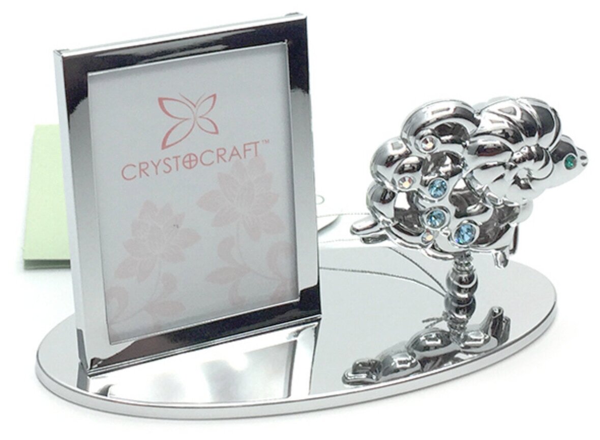 Сувенир фоторамка Crystocraft Овечка с кристаллами Swarovski U0402-042-CBL