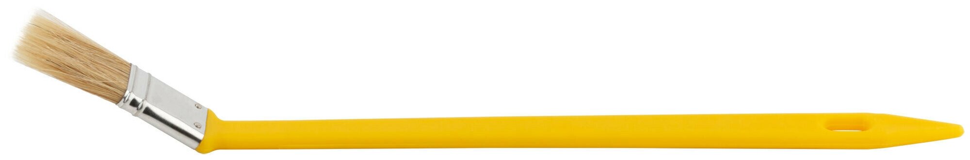 Кисть радиаторная натуральная светлая щетина желтая пластиковая ручка 1