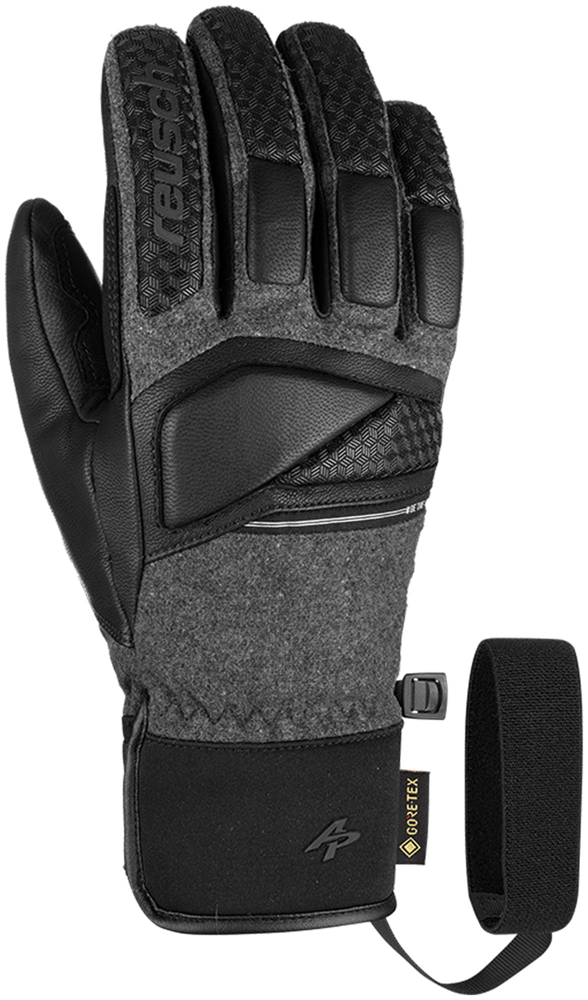 Перчатки горнолыжные REUSCH 2021-22 Alexis Pinturault GTX + Gore Grip Technology Black/Grey Alpine Melange (inch (дюйм):7,5) 