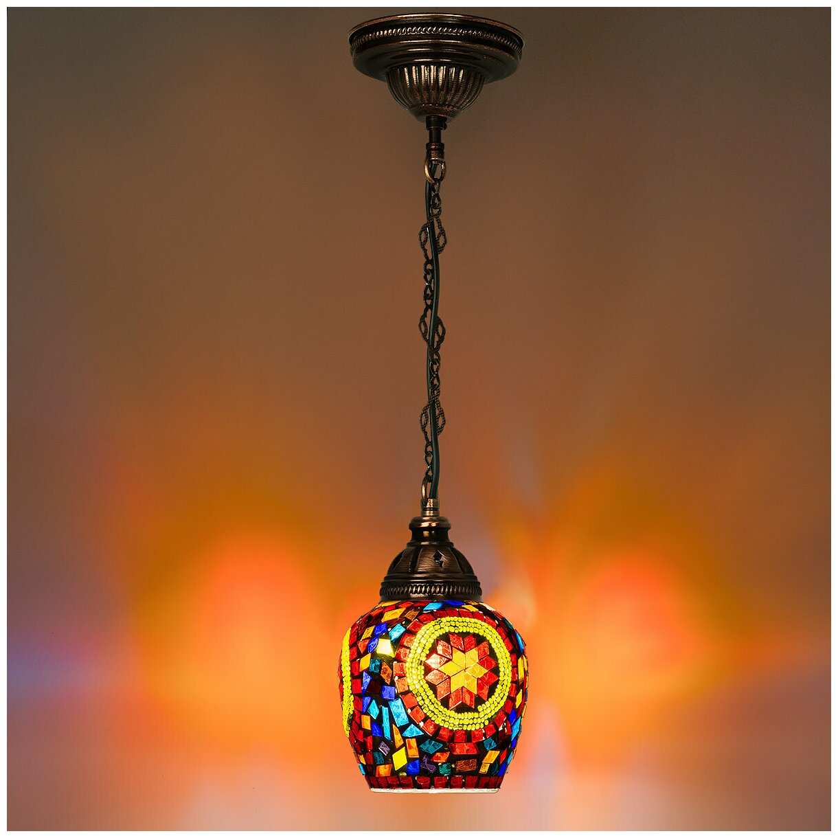 Светильник подвесной с восточной мозаикой ручной работы "Ориент"