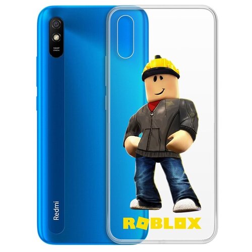 Чехол-накладка Krutoff Clear Case Roblox-Строитель для Xiaomi Redmi 9A чехол накладка krutoff clear case праздничная формула для xiaomi redmi 9a