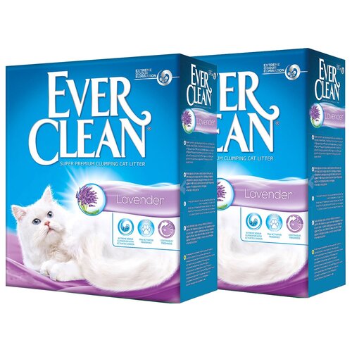 EVER CLEAN LAVENDER наполнитель комкующийся для туалета кошек с ароматом лаванды сиреневая полоска (10 + 10 л) наполнитель для кошек ever clean litterfree paws для длинношерстных кошек и котят идеально чистые лапы комкующийся 10 л