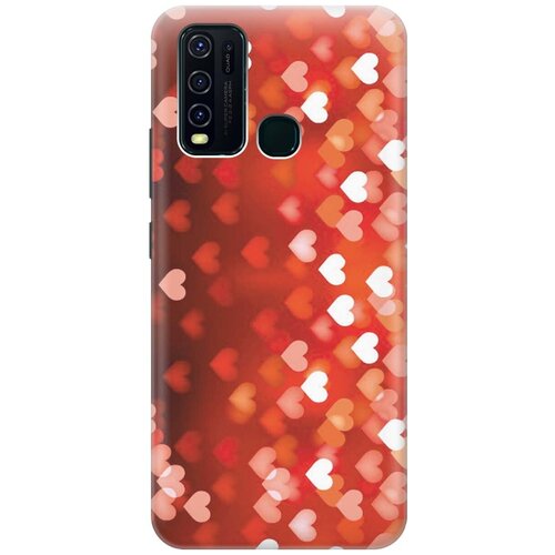 фото Ультратонкий силиконовый чехол-накладка для vivo y30 с принтом "бокэ из красных сердечек" gosso