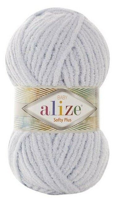 Пряжа Alize Softy Plus, 100 г, 120 м, 1 шт., серый