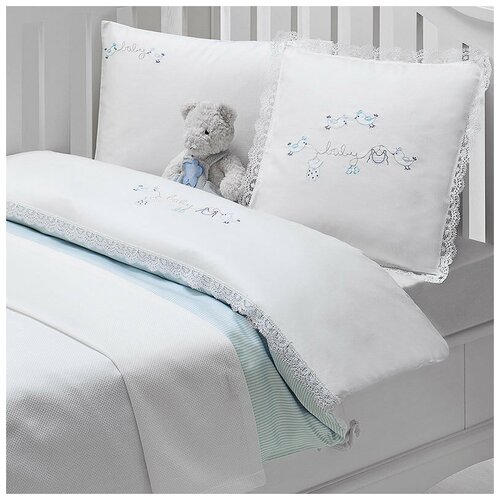 Комплект детского постельного белья Tivolyo home COUPLE BEBE голубой (без покрывала)