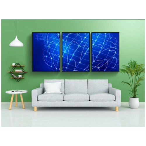 фото Набор модулных постеров для интерьера "connexion, сеть, сетка" 60x90 см. в тубусе, без рамки lotsprints