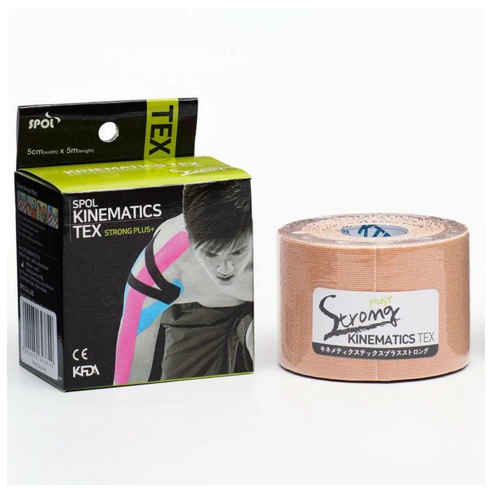 Кинезио тейп Spol Tape Strong корейский, 5 см x 5 м, бежевый