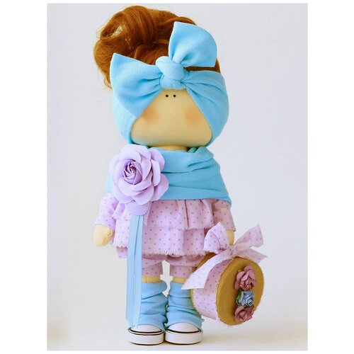 Купить Набор для создания текстильной куклы Мия, Арт Ткани, голубой/фиолетовый/белый