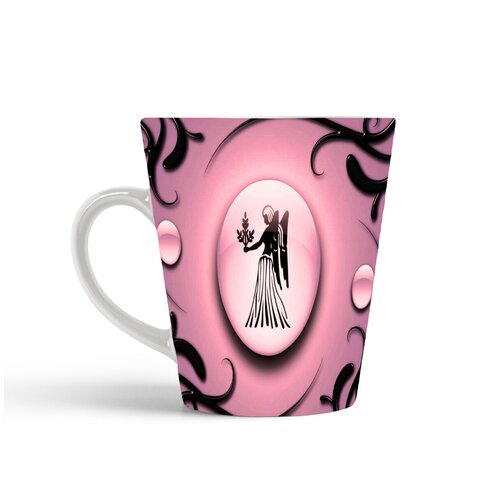 фото Кружка-латте coolpodarok знаки зодиака дева розовый фон