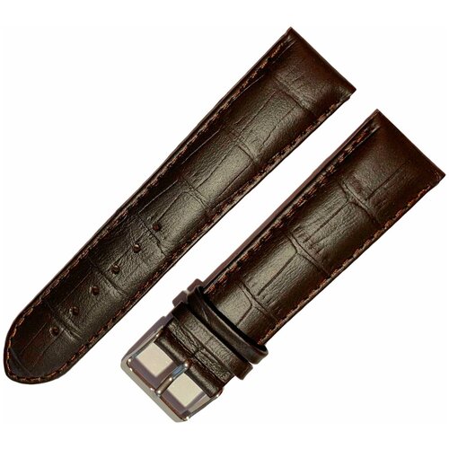 фото Ремешок 2205-01-1-2 м kroko коричневый кожаный ремень для наручных часов из натуральной кожи 22 мм матовый крокодил ardi
