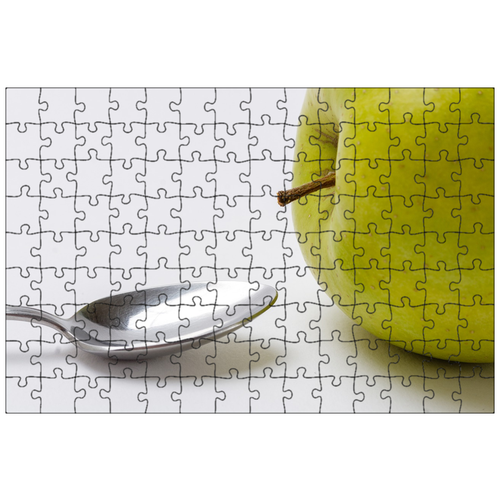 фото Магнитный пазл 27x18см."яблоко, ложка, фрукты" на холодильник lotsprints