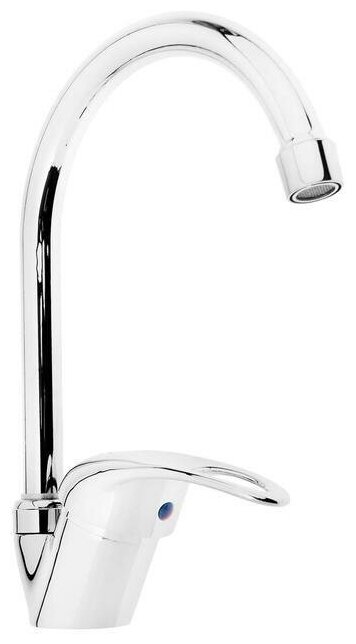 Смеситель для кухни ZEIN Z3103, однорычажный, высокий излив, хром, нержавеющая сталь