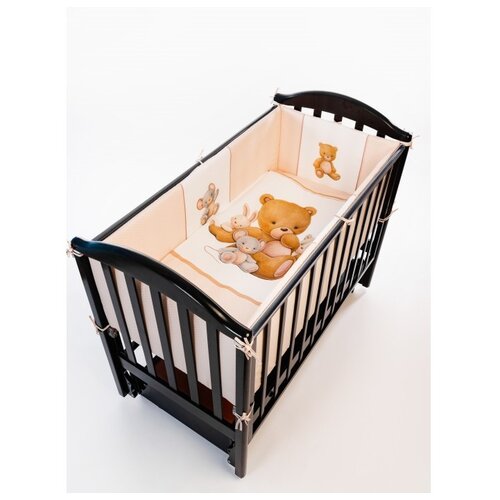 Vikalex Комплект в кроватку Мишкина Компания горох 6 предметов бежевый 7000₽