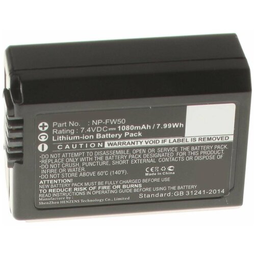 Аккумулятор iBatt iB-U1-F297 1080mAh для Sony Alpha NEX-5, Alpha SLT-A37, Alpha NEX-3, Alpha NEX-F3, Alpha NEX-6, Alpha NEX-5N, Alpha SLT-A33, Alpha NEX-5R, Alpha SLT-A35, Alpha NEX-7, Alpha SLT-A55V,