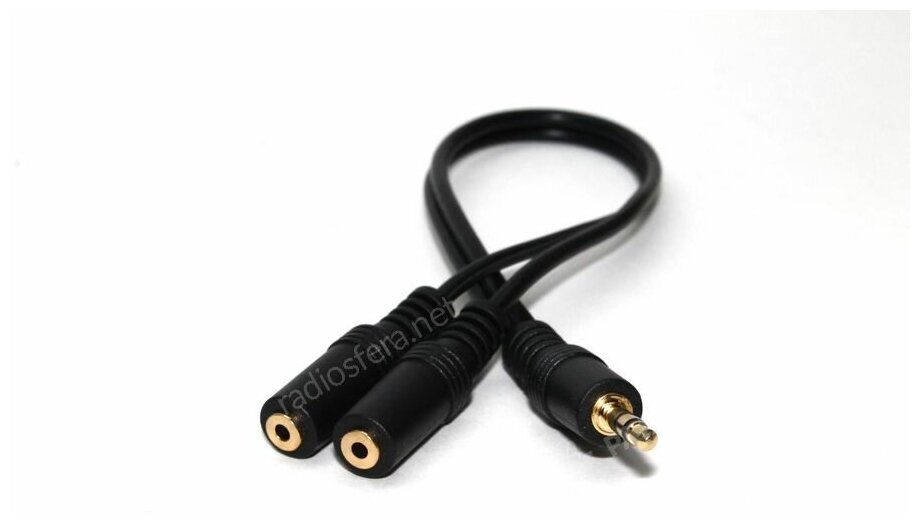 Переходник 2J2.5(G)-J3.5 гибкий 0,3м gold stereo