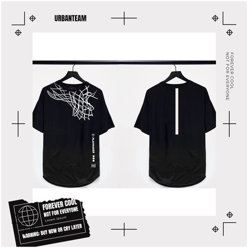 фото Баскетбольная футболка с сеткой мужская черная размер: xl urbanteam