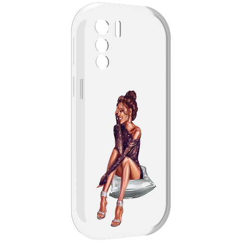 Чехол MyPads Девушка-на-подушке женский для UleFone Note 13P задняя-панель-накладка-бампер