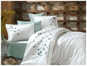 Фото Комплект постельного белья DANTELA VITA сатин с вышивкой Евро MELODI / 11063-микс