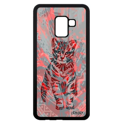 фото Защитный чехол на смартфон // galaxy a8 2018 // "кот" дизайн маленький, utaupia, розовый