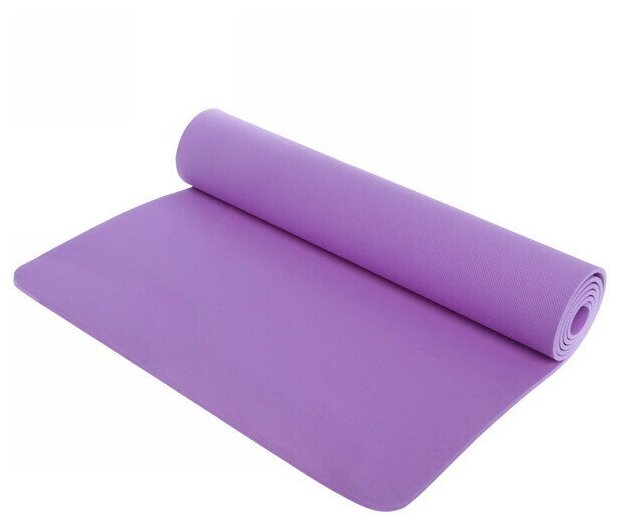 Коврик для йоги и фитнеса нескользящий 6 мм 173х61 см "Умиротворение" EVA, фиолетовый