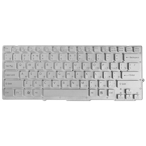 Клавиатура для ноутбука Sony Vaio VPC-SD VPC-SB Series Плоский Enter Серебристая без рамки PN 148949641 2173₽