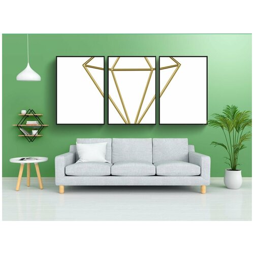 фото Набор модулных постеров для интерьера "бриллиант, алмаз, ювелирное" 60x90 см. в тубусе, без рамки lotsprints