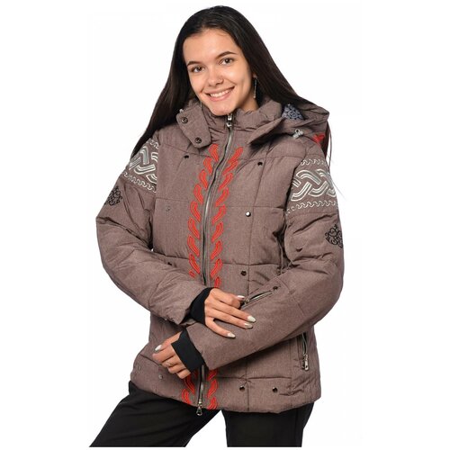 Куртка спортивная Fun Rocket, размер 42, коричневый горнолыжная куртка azimuth силуэт прилегающий карманы снегозащитная юбка размер 42 голубой