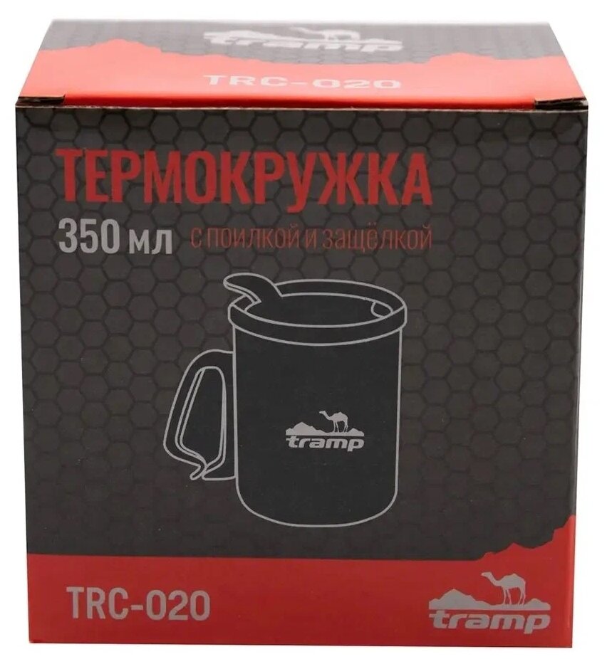 Tramp термокружка с поилкой и защёлкой TRC-020.12 350 мл (оливковый) - фотография № 5