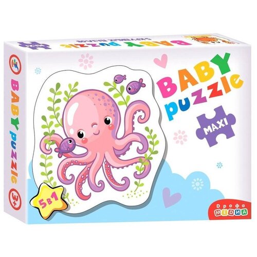 пазл baby puzzle принцесса и единорог дрофа медиа 3847 Набор пазлов Дрофа-Медиа Baby Maxi Морские животные (3997), 3 дет., 13х17х3 см