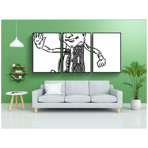 фото Набор модулных постеров для интерьера "законопроект, мальчик, комические персонажи" 60x90 см. в тубусе, без рамки lotsprints