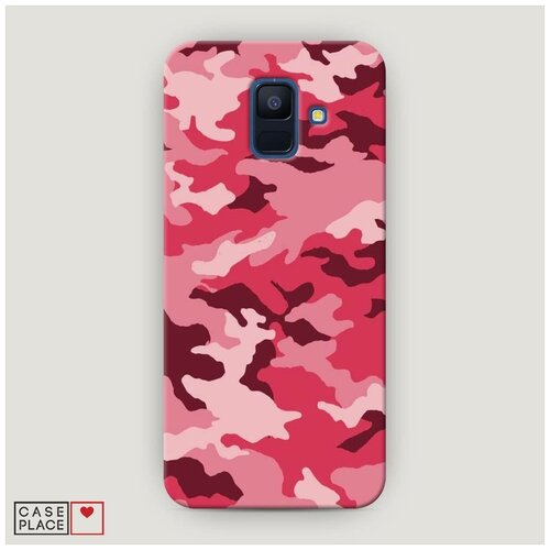 фото Чехол пластиковый samsung galaxy a6 багровый камуфляж case place
