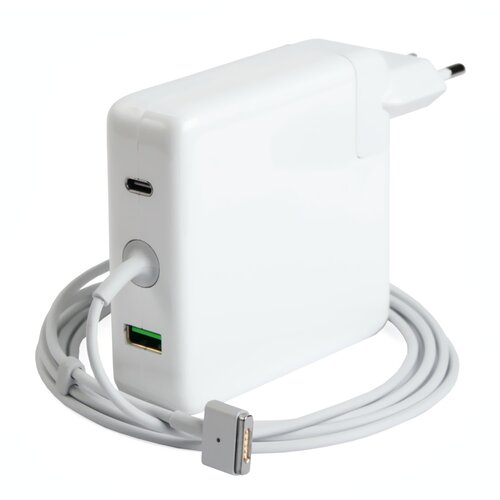 фото Блок питания (зарядка) iqzip для ноутбука apple macbook air 20v 4.25a (85w), штекер: magsafe-2 и дополнительными портами usb-a и usb-c 5v 3a (15w) qc3.0 pd2.0, pn: md506z/a