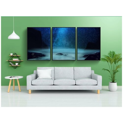 фото Набор модулных постеров для интерьера "ночь, звезды, млечный путь" 60x90 см. в тубусе, без рамки lotsprints