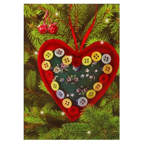 фото Школа талантов набор для создания подвесной ёлочной игрушки из фетра «сердце», цвет красный