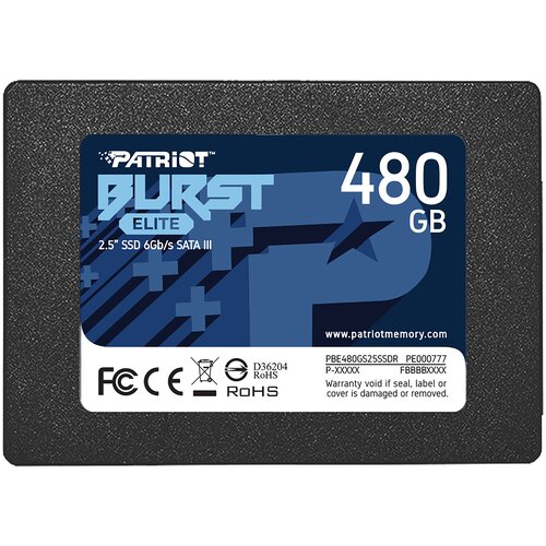 твердотельный накопитель patriot memory burst elite 120gb pbe120gs25ssdr Твердотельный накопитель Patriot Memory Burst Elite 480 ГБ SATA PBE480GS25SSDR