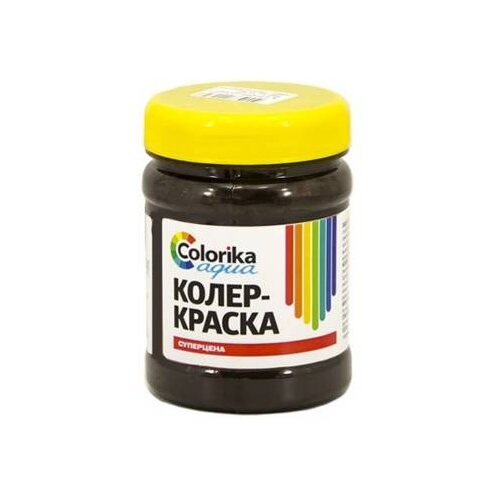 Колеровочная краска Colorika Aqua Колер-краска на водной основе, черный, 0.5 л, 0.5 кг