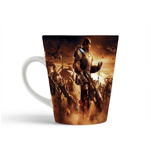 фото Кружка-латте coolpodarok gears of war 2 солдаты туча вертолётов в небе