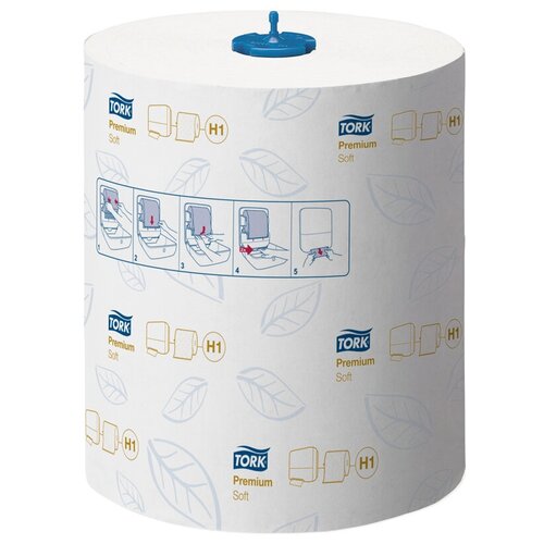 Полотенца бумажные в рулонах Tork Premium. Soft(H1), 2-слойные, 100м/рул, мягкие, тиснение, белые, 6 шт.