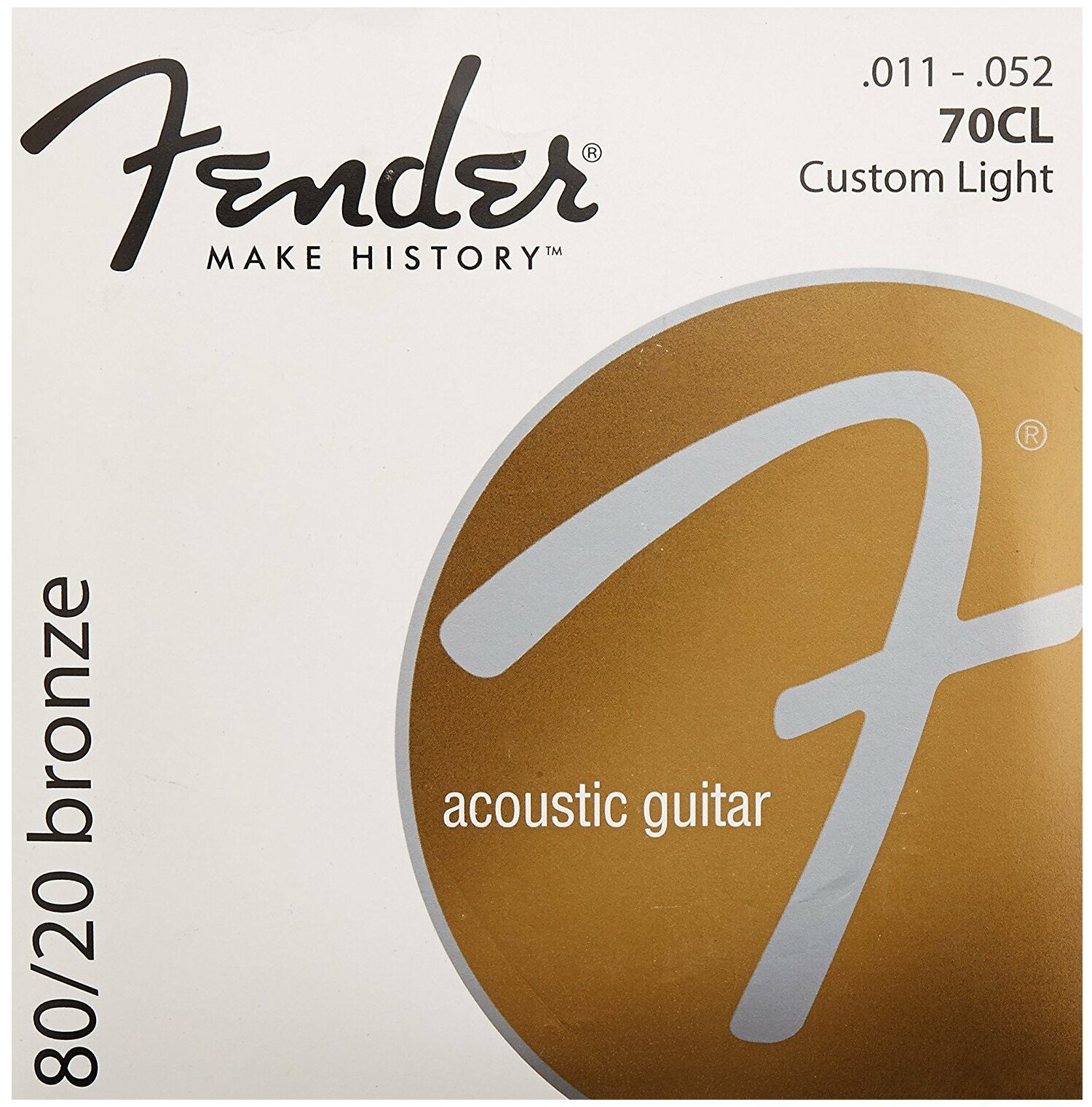 Cтруны для акустической гитары FENDER STRINGS NEW ACOUSTIC 70CL 80/20 BRONZE 11-52